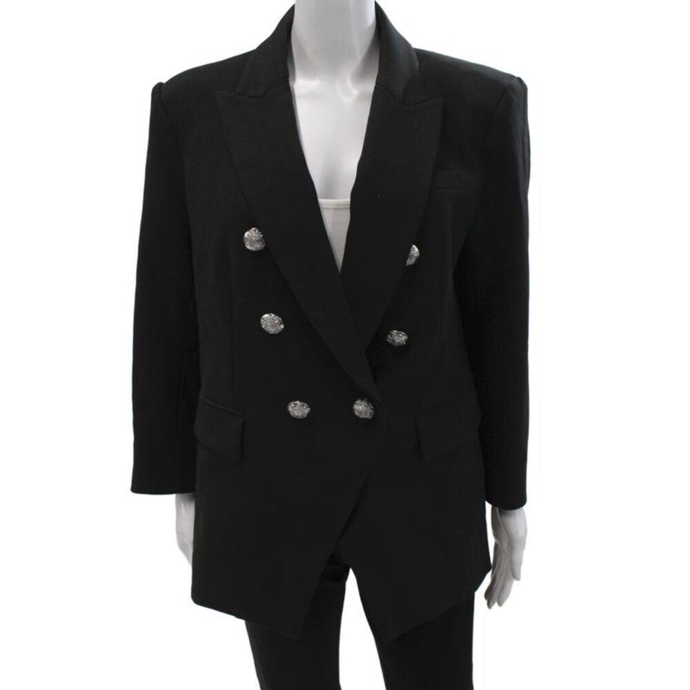 Veronica Beard Womens Black Basic Jacket Long Sleeve Button Size 14